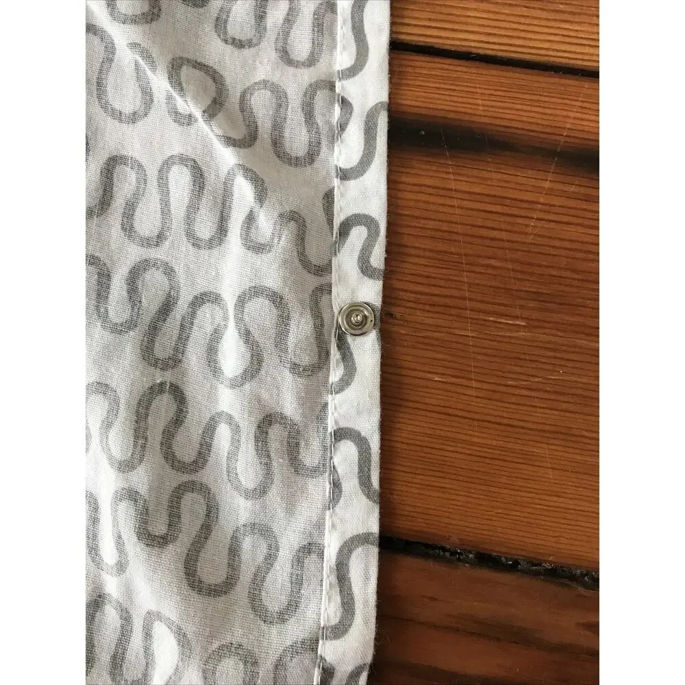 IKEA Krakris White Gray Squiggle Pattern Geometric 100% Cotton Twin Duvet Cover